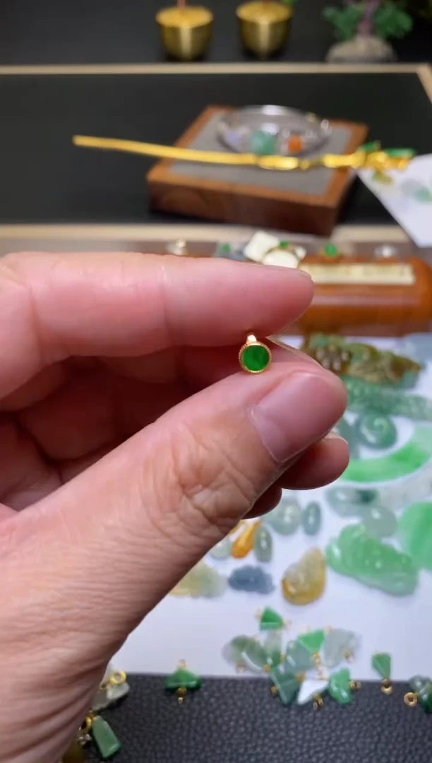 翡翠银S925镶嵌颈饰净货多样发一38978