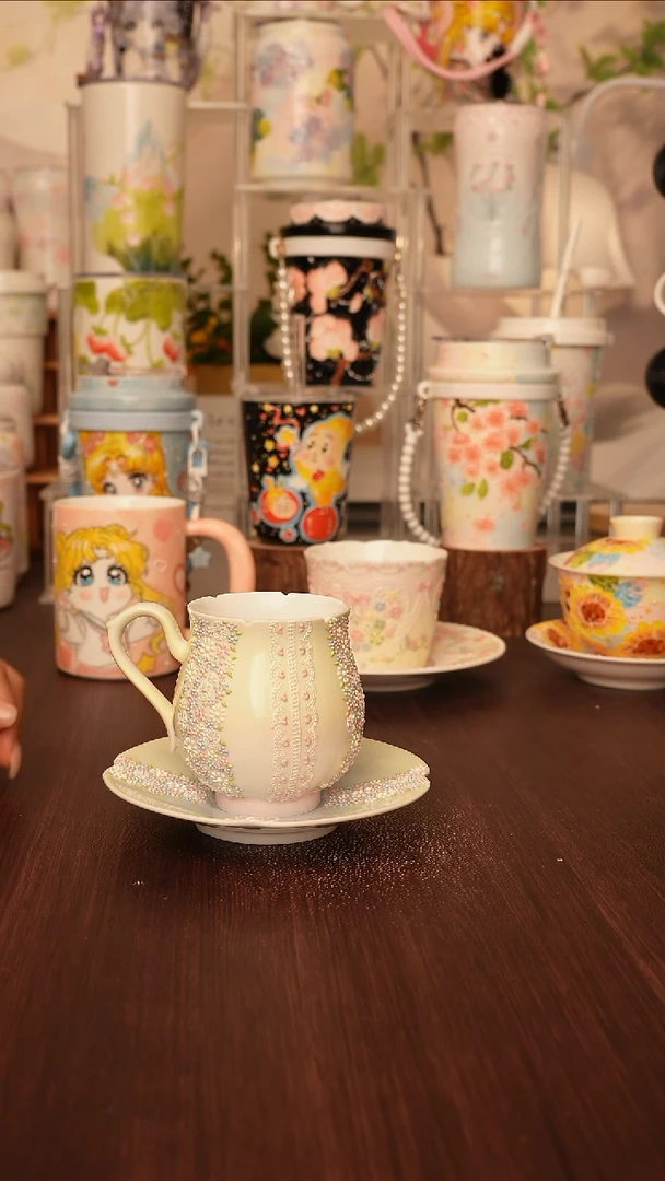 陶景德镇手绘的杯子