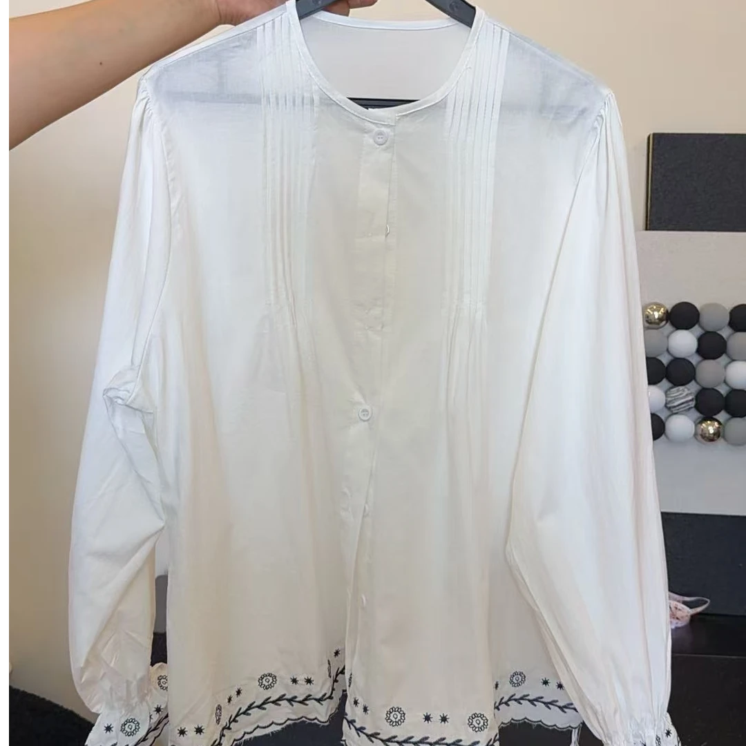 【新疆包邮】209拼接常规款休闲百搭秋季圆领长袖春季衬衫时尚气质