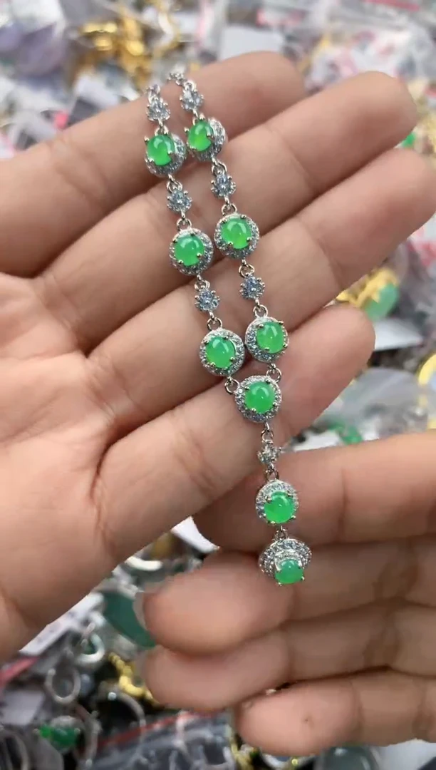 银S925镶嵌戒指翡翠9999----6
