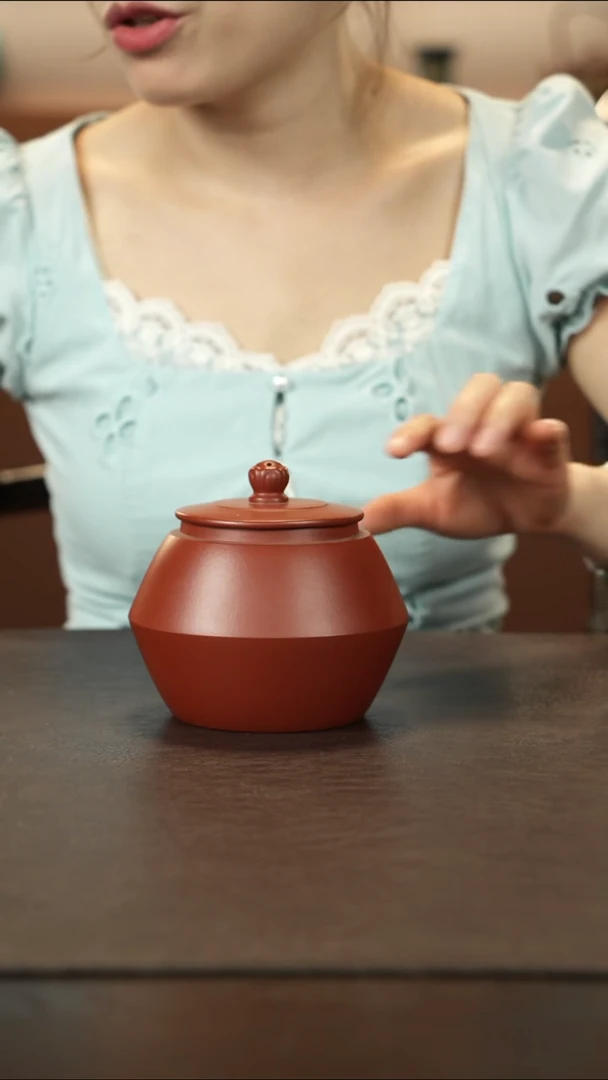 紫砂茶叶罐直播福利朱泥腰线罐
