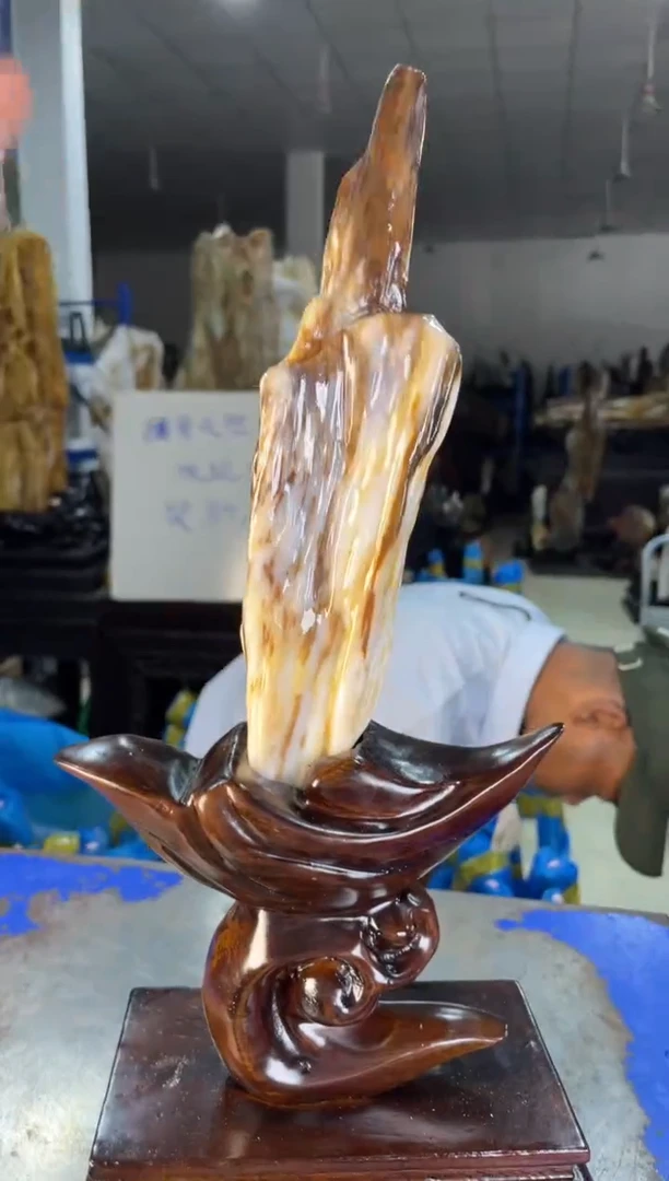 未镶嵌摆件硅化玉16