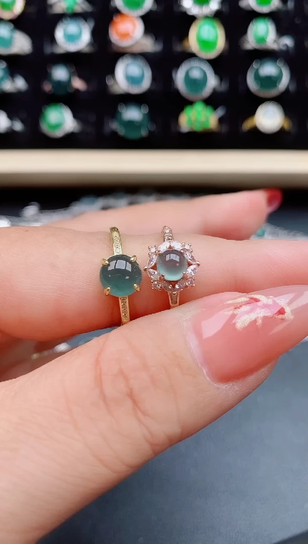 【闪购商品】翡翠戒指银S925镶嵌508005