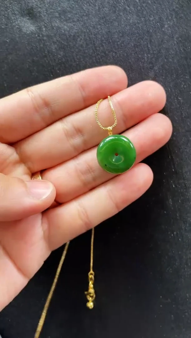 和田玉18K金镶嵌吊坠(赠链)多样性发一