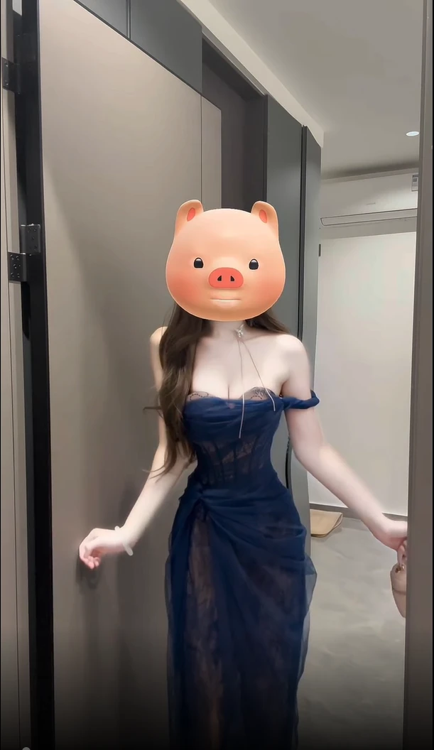 御姐蕾丝一字肩连衣裙女收腰高级感轻奢礼服细闪气质名媛法式纯欲