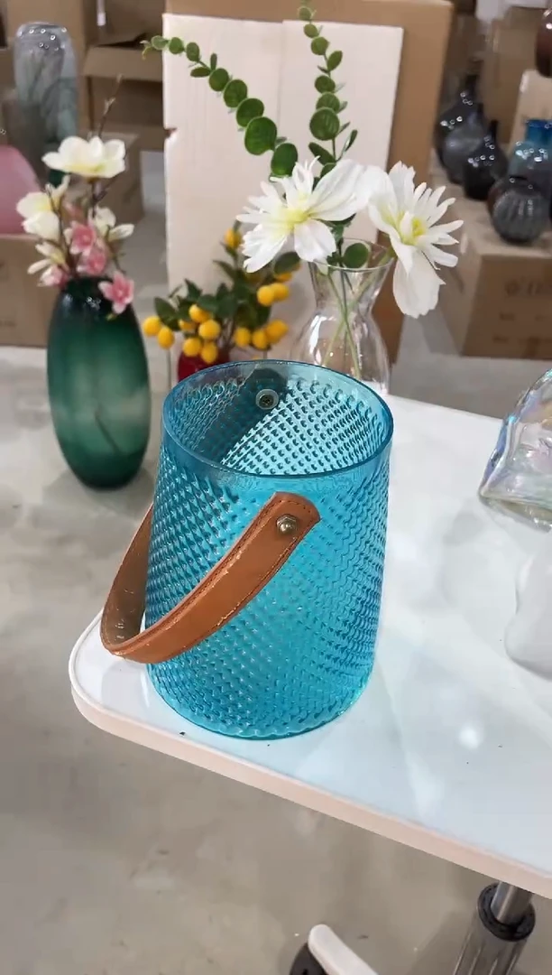 【闪购商品】无铅玻璃蓝色手提小号