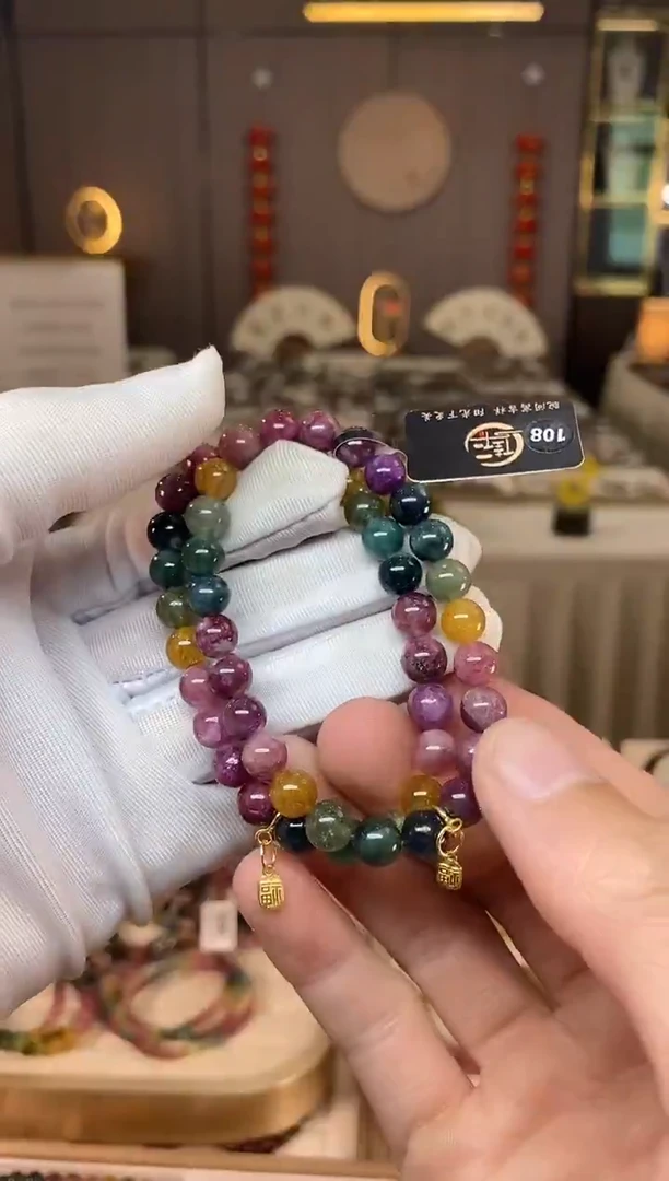 未镶嵌老矿碧玺单圈手串7mm+碧玺多样性发货一条xion