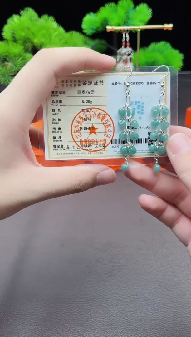 翡翠银S925镶嵌耳饰911