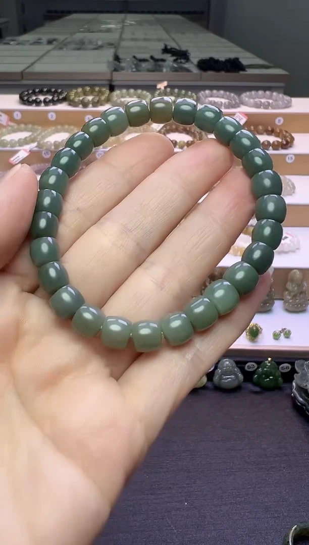 颈饰未镶嵌和田玉166号链接卡8mm