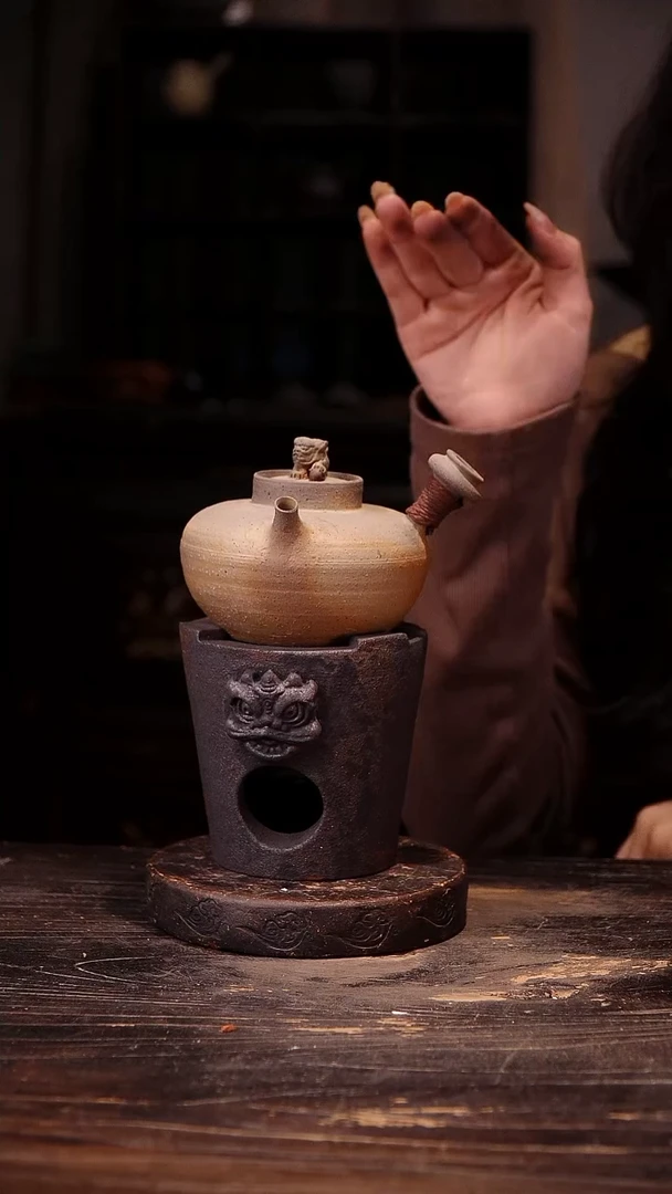 纯手工柴烧狮子侧把加狮子炉