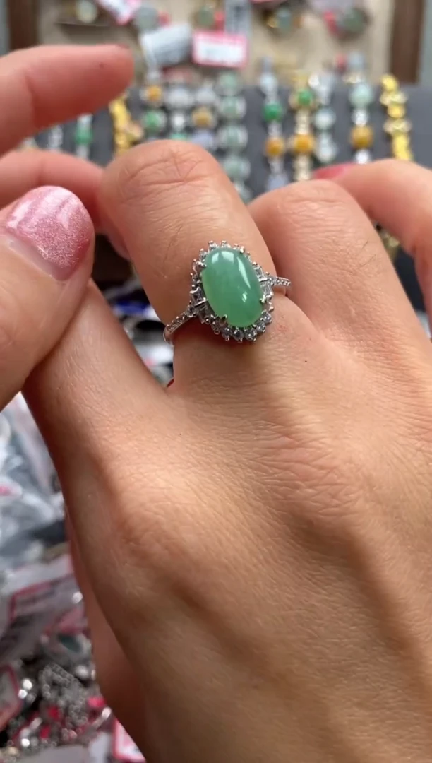 【闪购商品】翡翠戒指银S925镶嵌11111111111111  3