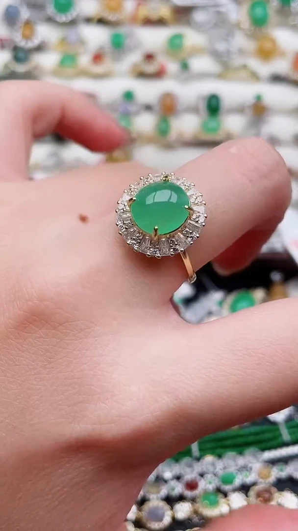 银S925镶嵌戒指翡翠114