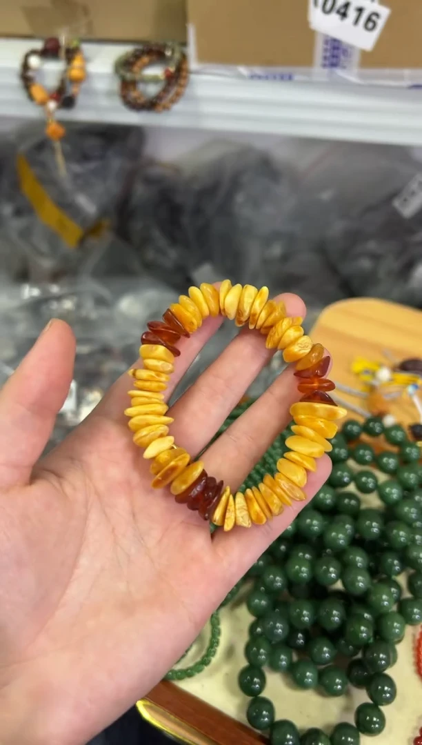 【闪购商品】蜜蜡手链未镶嵌满蜜蜜蜡随行切片珠手链[0692]