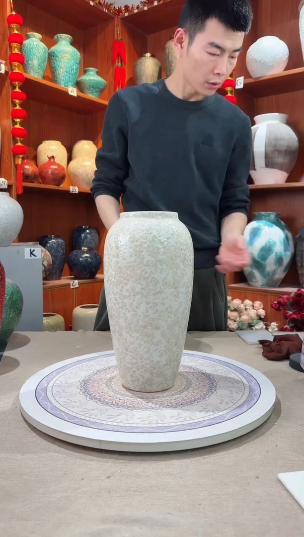 【闪购商品】瓶精品陶瓷花瓶 无花 茶白大号