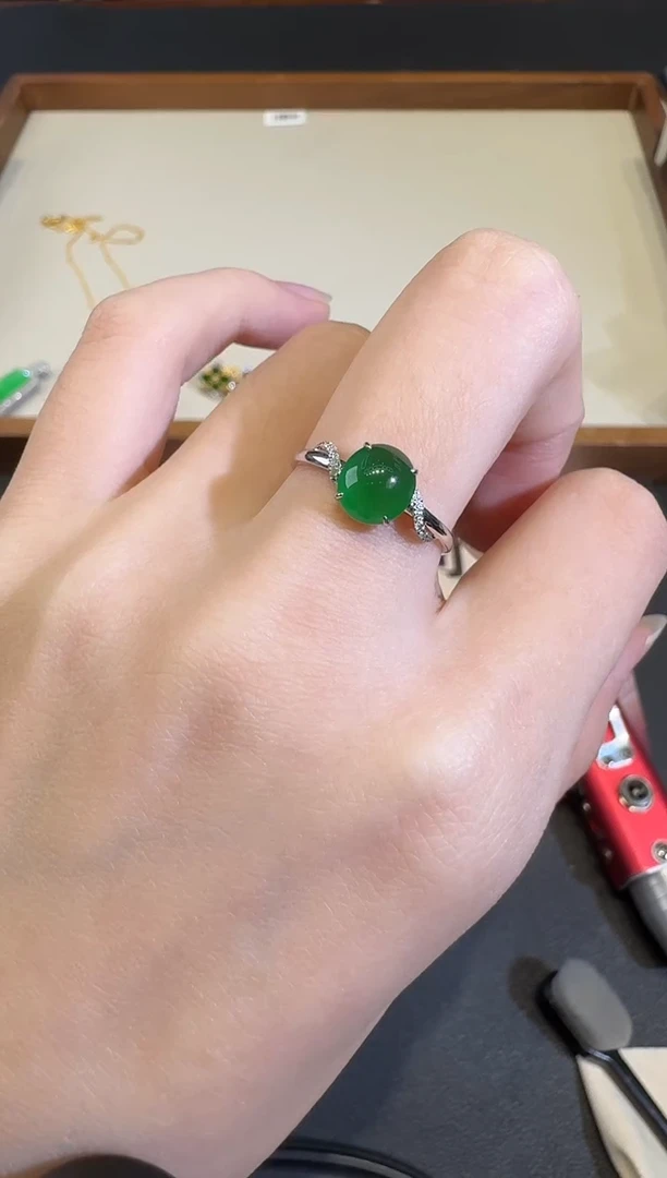 18K金镶嵌戒指翡翠X1207-512-414