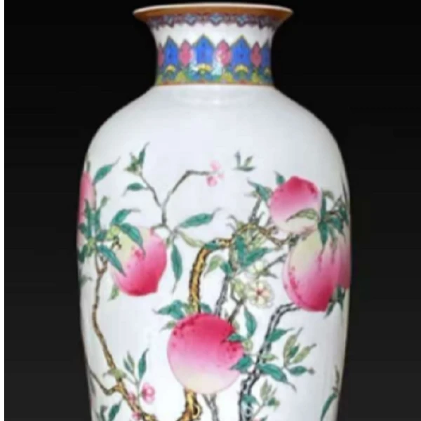 富贵荷合之九桃五福罐