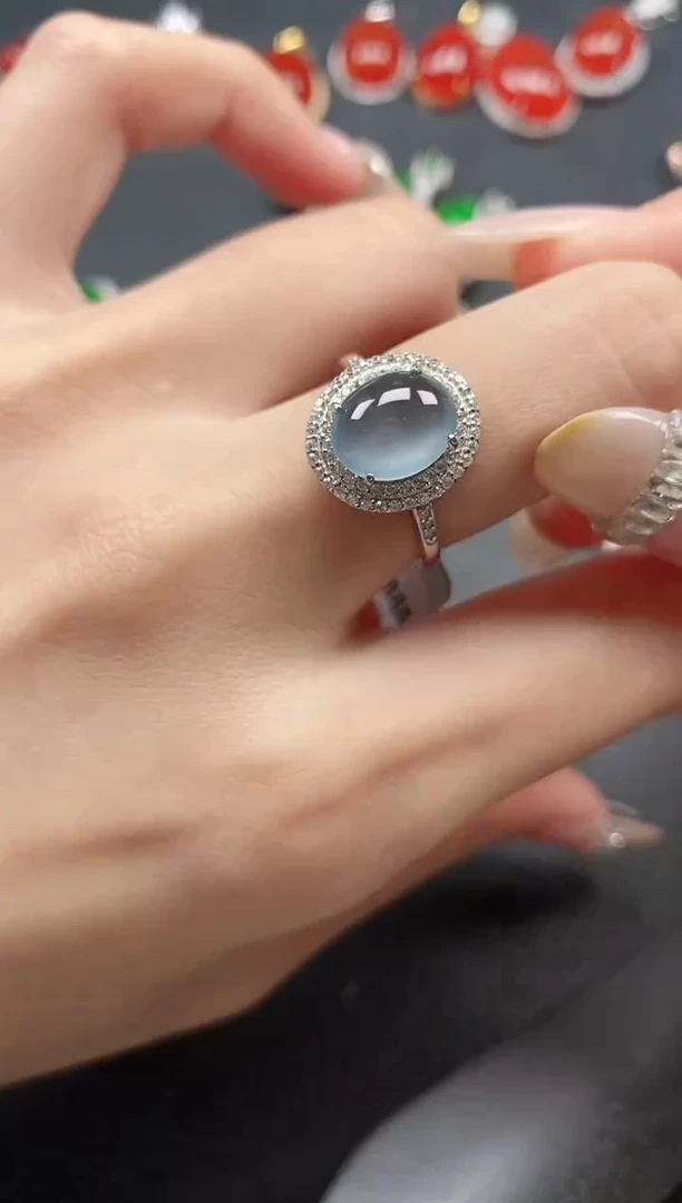 银S925镶嵌戒指翡翠51511