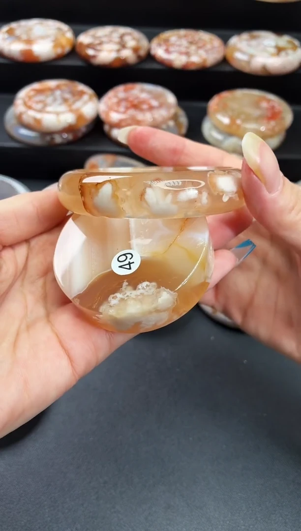 手镯玛瑙/玉髓未镶嵌石英质玉59圈58/59带(赠送镯心)