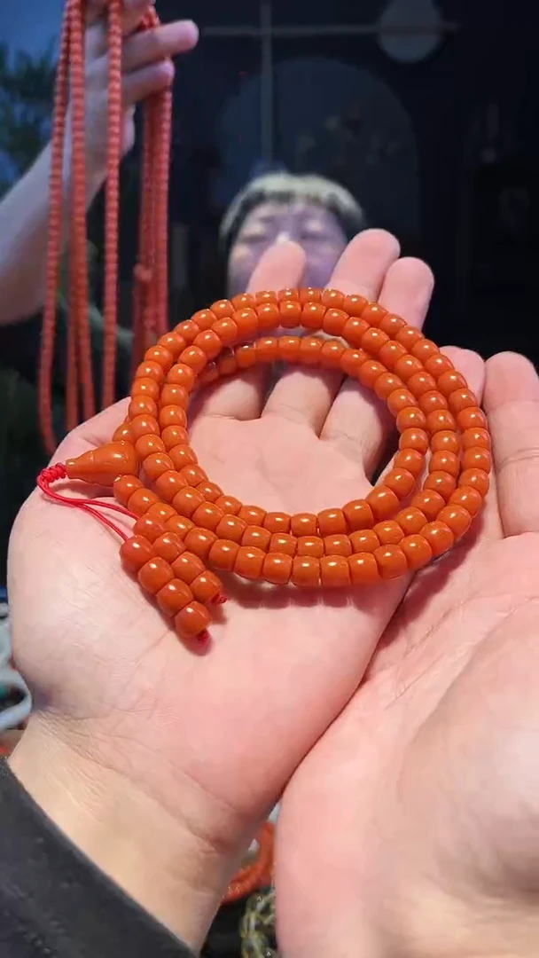 【闪购商品】南红玛瑙手串未镶嵌8+柿子黄多圈108