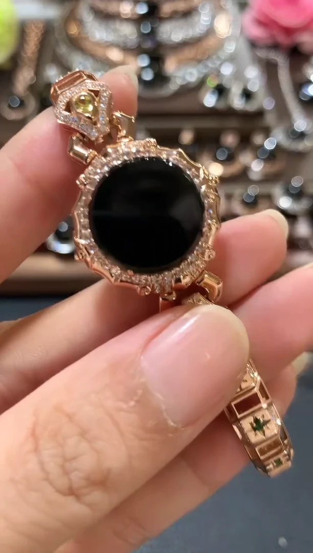 18K金镶嵌手链翡翠笑*m161