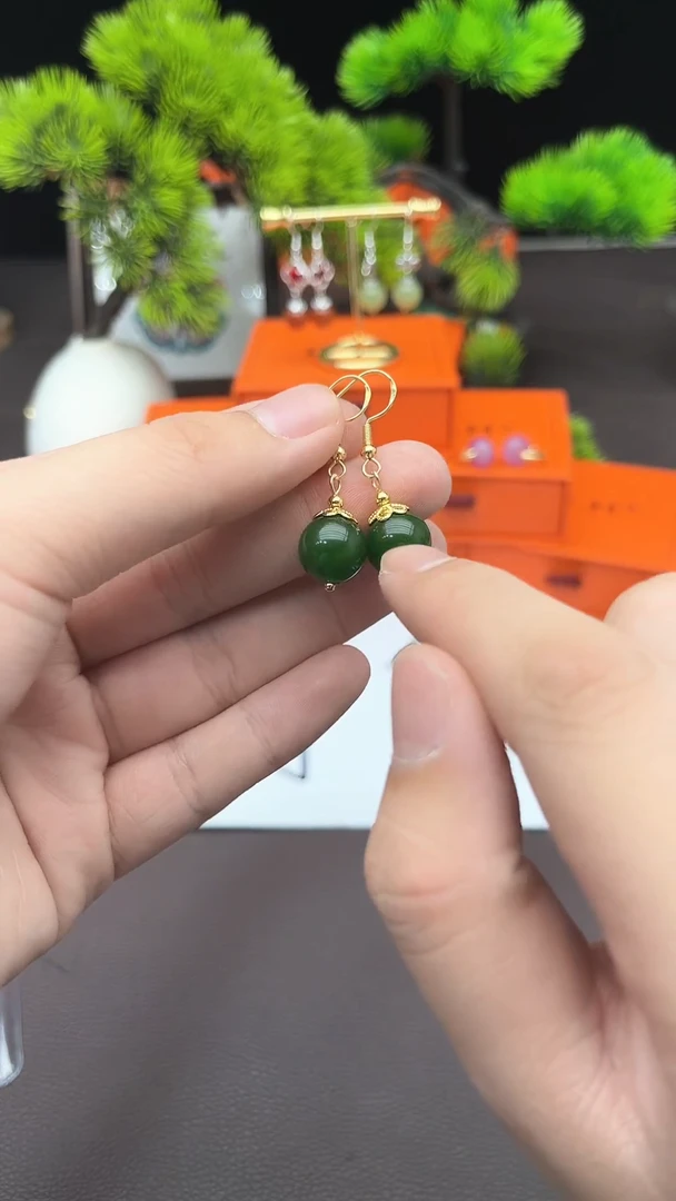 【闪购商品】玛瑙/玉髓耳钉银S925镶嵌438000