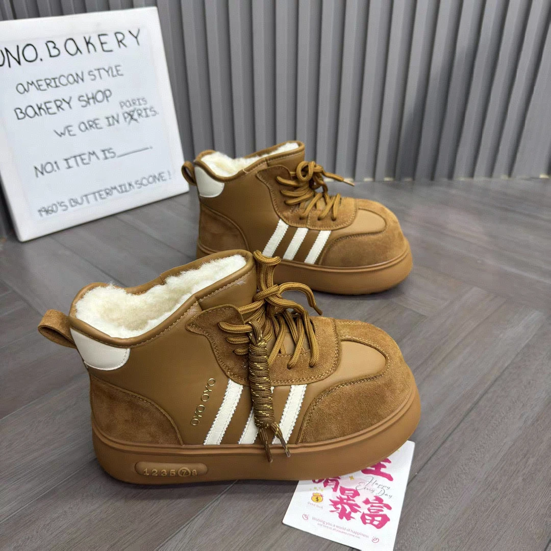 【十六号】90范儿卡皮巴拉雪地靴保暖厚底短靴休闲可爱雪地棉503