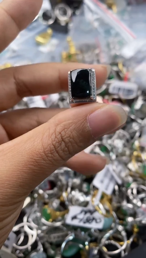 银S925镶嵌戒指翡翠333---10