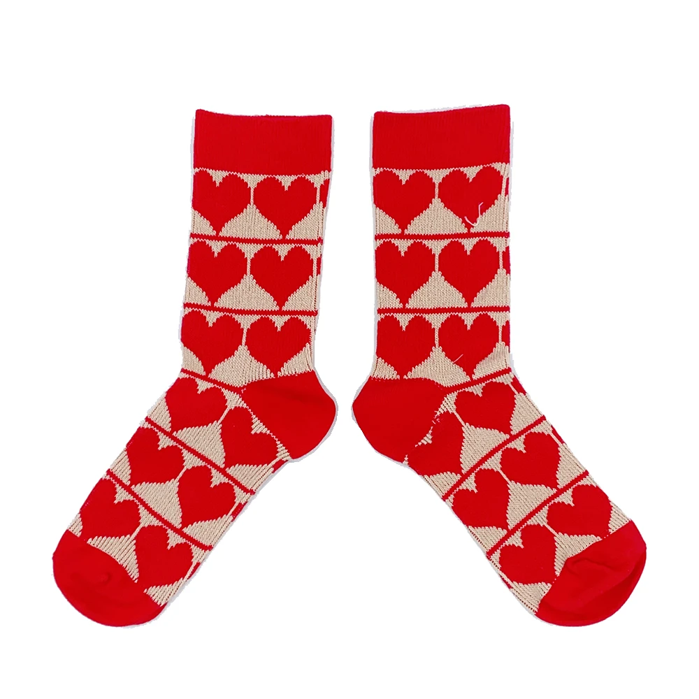 childs view爱心袜子新年文艺范双针双路袜甜美可爱高质量2521203