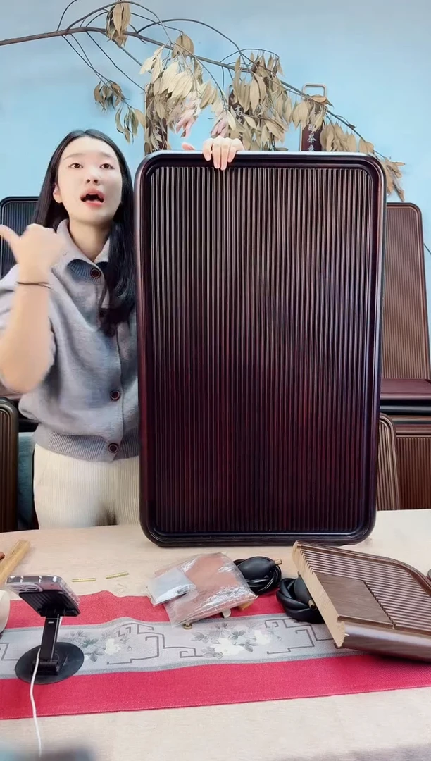 千川黑胡桃色款式茶盘80*50*5
