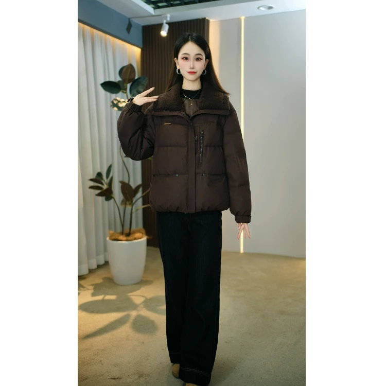 【垚佳定制】D8156洋气时尚羽绒服外套女2025冬季新款白鸭绒羽绒服