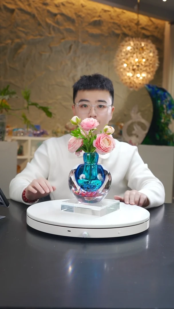 手工艺品琉璃宝石蓝花璃工艺香薰瓶