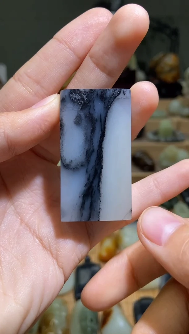 未镶嵌和田玉挂件新疆和田玉青花平安牌挂件