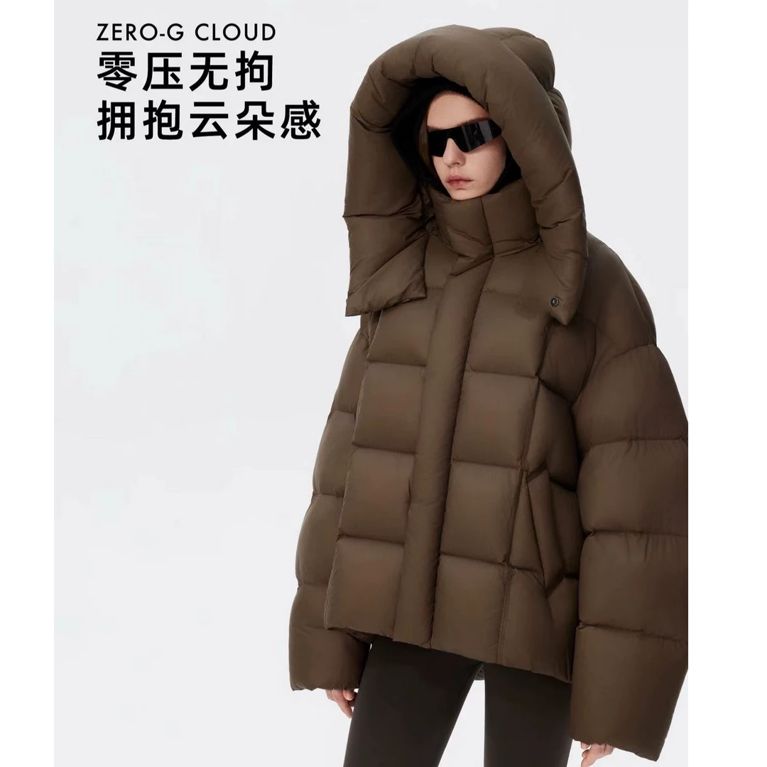 【大连冉然】2025时尚休闲百搭云朵零压可拆连帽短款加厚保暖羽绒服