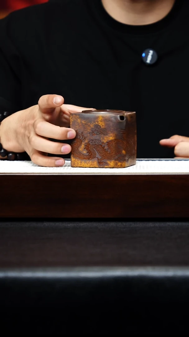 茶壶紫砂宜兴紫砂 阳羡四方 龙骨金砂 蒋小东h390