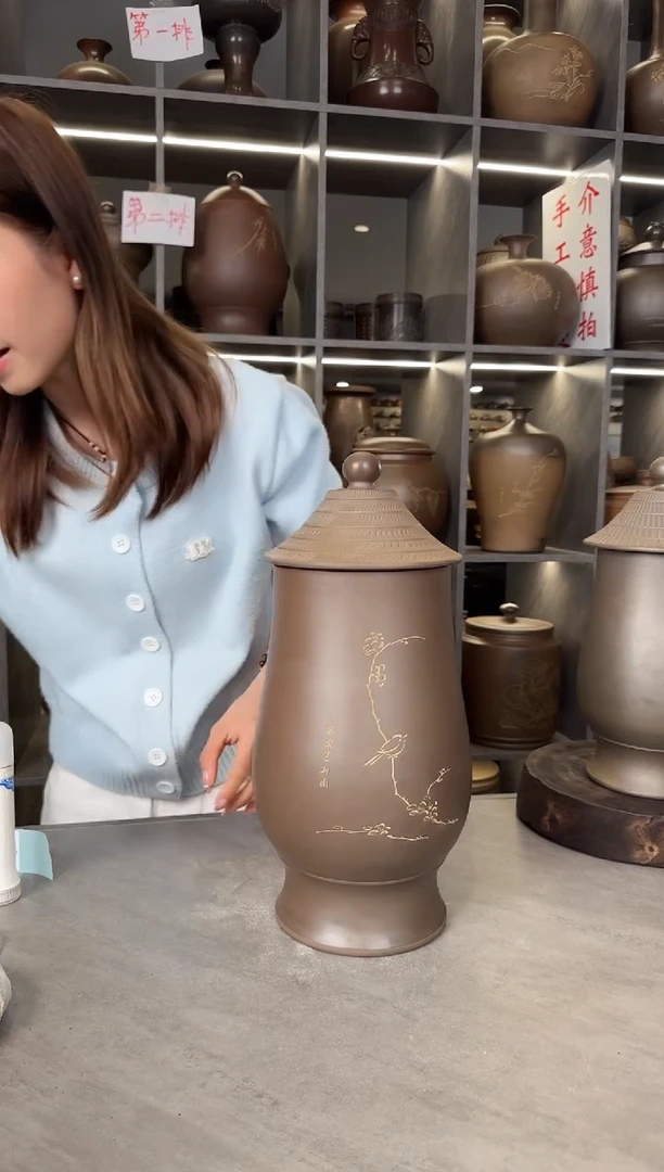 【闪购商品】罐本陶手作泥兴陶两斤装渔翁罐两个手工痕迹