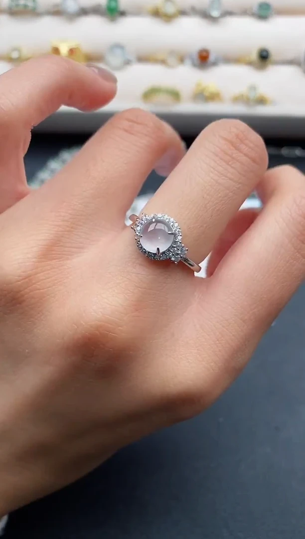 银S925镶嵌戒指翡翠7777777+10