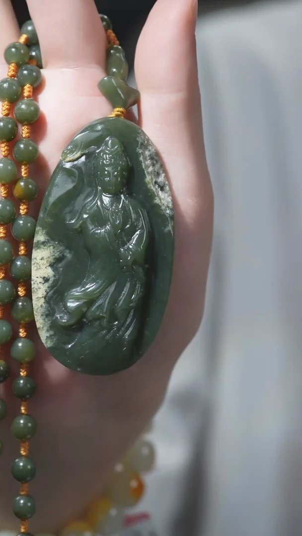 颈饰未镶嵌和田玉观音7.7 4.2 1.22
