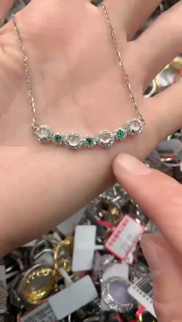 银S925镶嵌戒指翡翠444  7