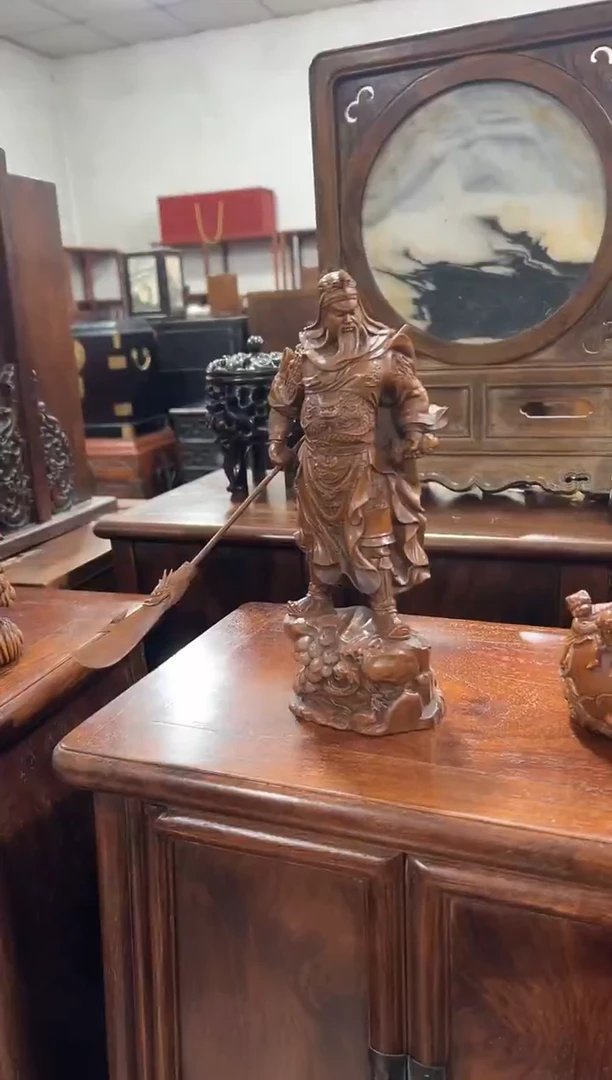 黄杨木大号关公像