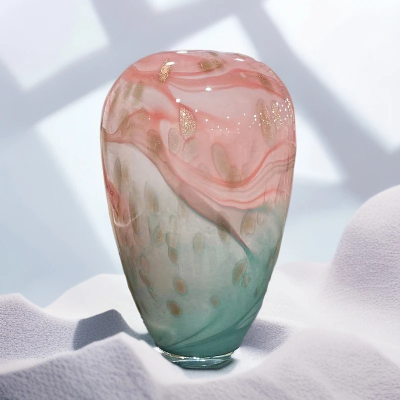 国风山水画花瓶艺术高级轻奢插花摆件桌面玄关摆件