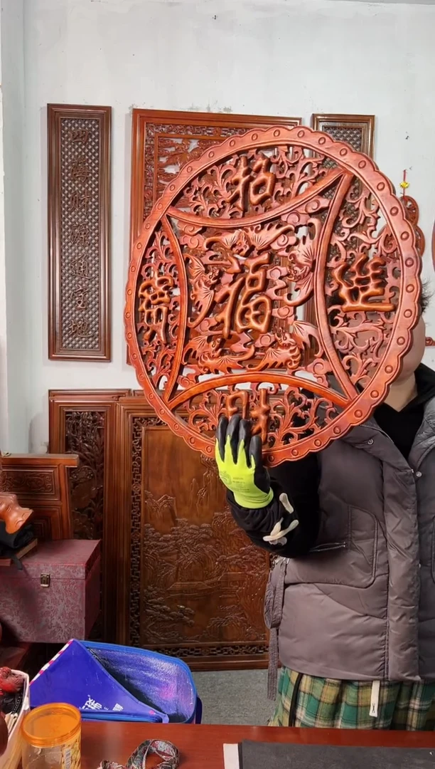 【闪购商品】香樟木木雕58公分  招财进宝