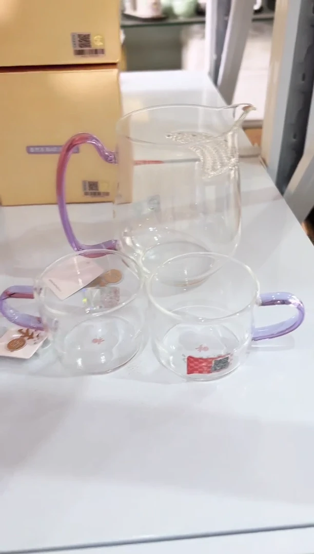 禾器丰然煮茶器浅紫色加清尚对杯浅紫色