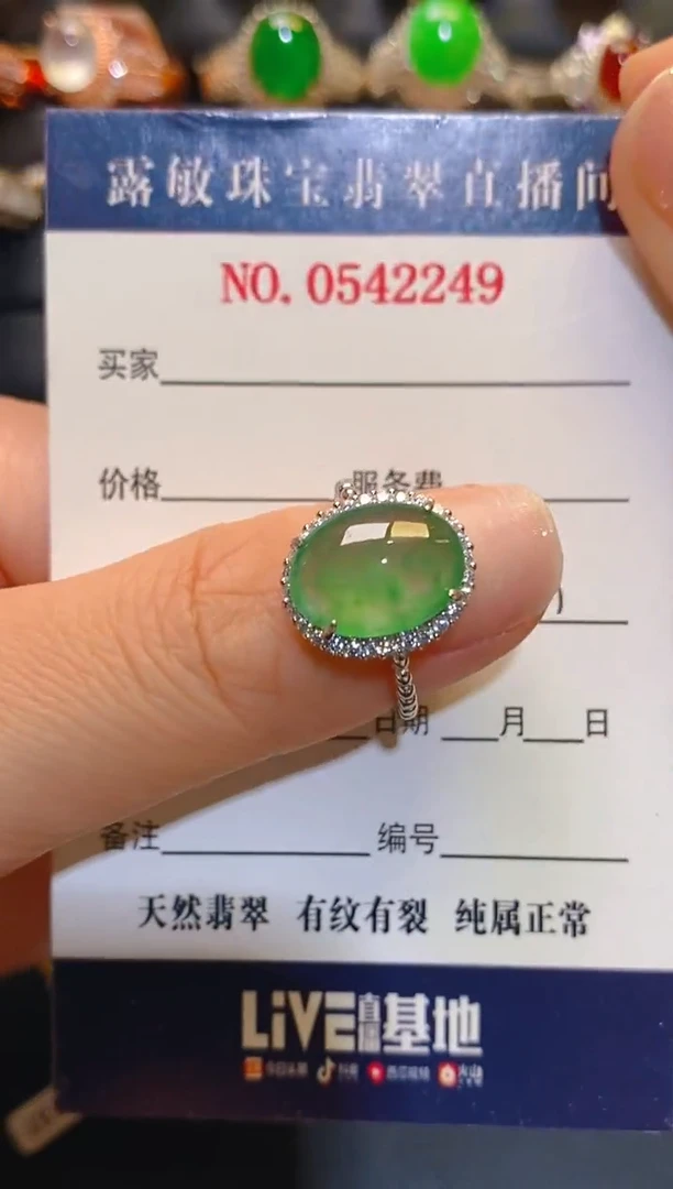 银S925镶嵌翡翠耳饰天然