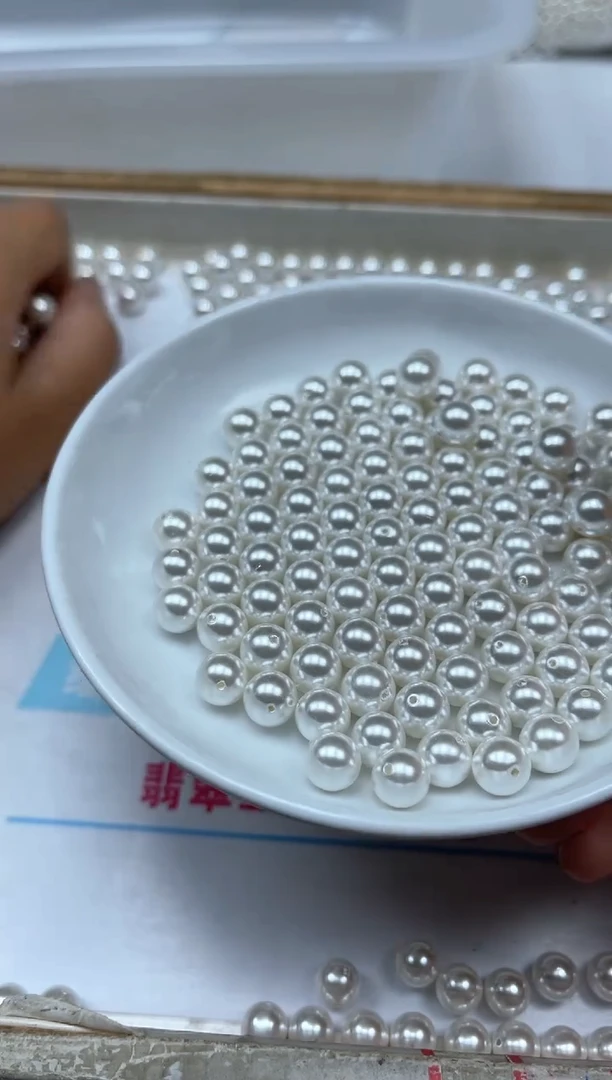未镶嵌拼合珍珠（马贝珠）散珠B781白贝珠8mm25个9元