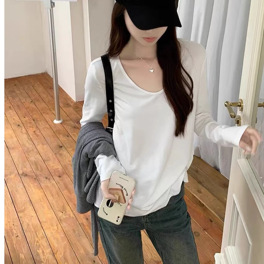 显瘦纯色长袖打底衫036