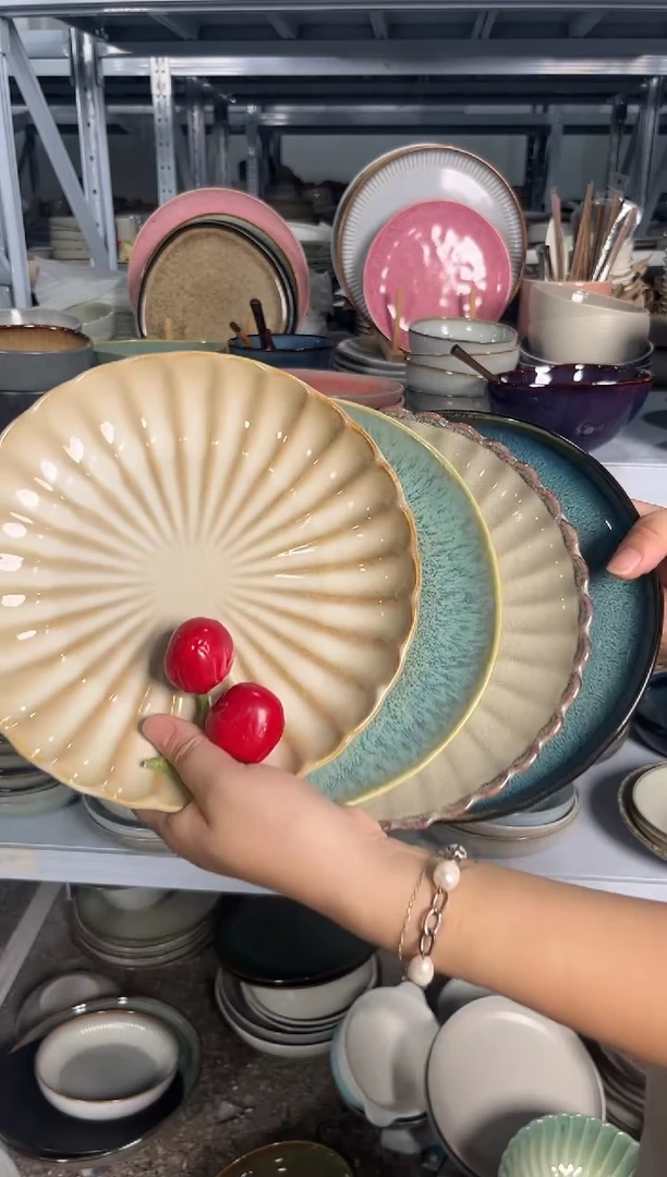 陶瓷外贸尾货瑕疵满20包邮X4 小盘组合