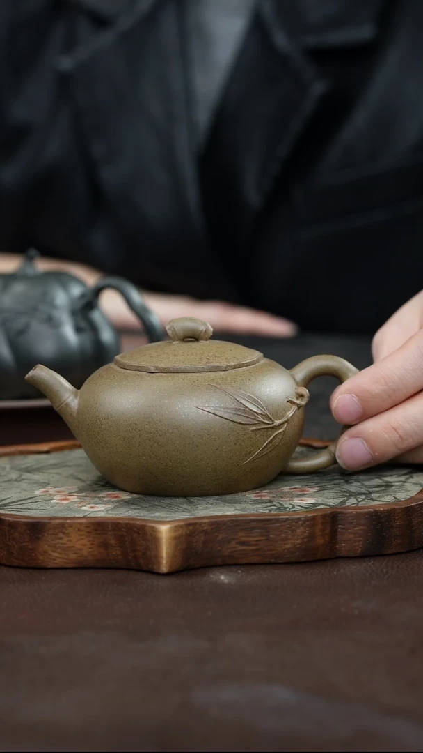 九隐茶器柴烧竹节花器