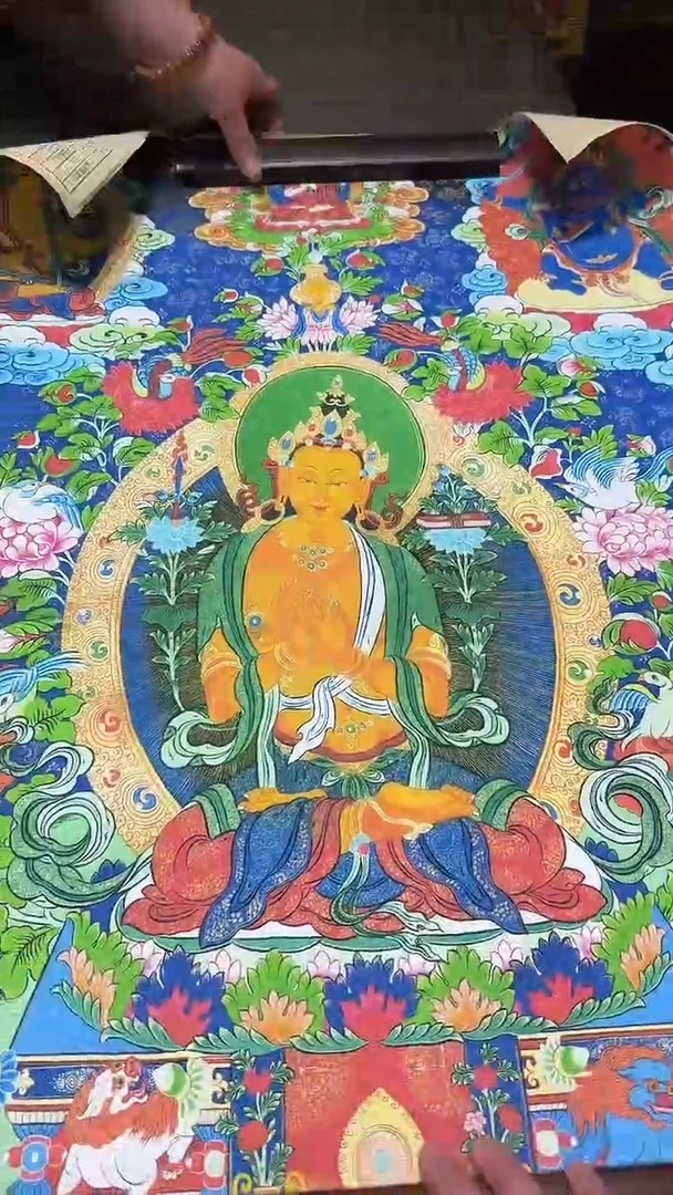 卷轴画【主播精品】高端卷轴画——唐卡文殊菩萨AA53