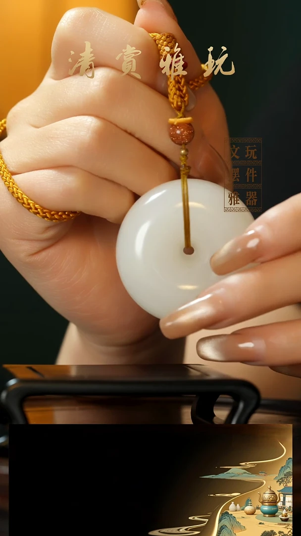 玉《平安扣》手把件摆件