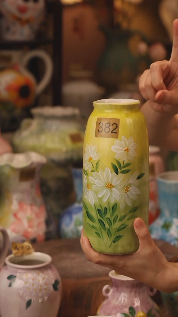 陶瓷382景德镇设计师手作花器摆件侘寂风